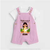 Onam Style Traditional Girl Dungaree - BABY PINK - 0 - 5 Months Old (Chest 18")