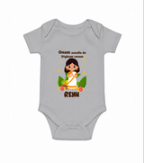 Onam Style Traditional Girl Romper - GREY - New Born (Chest 14")