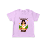 Onam Aanallo Da Styleum Venam T-Shirt | Personalized Baby T-Shirt for Onam Festival - LILAC - 0-5 Months Old (Chest 17")