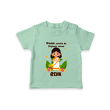Onam Style Traditional Girl T Shirt - MINT GREEN - 0-5 Months Old (Chest 17")