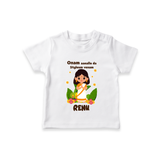 Onam Style Traditional Girl T Shirt - WHITE - 0-5 Months Old (Chest 17")