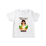 Onam Aanallo Da Styleum Venam T-Shirt | Personalized Baby T-Shirt for Onam Festival - WHITE - 0-5 Months Old (Chest 17")