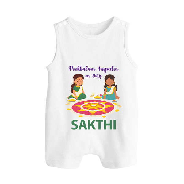 Pookalam Inspector On Duty Button Romper - WHITE - New Born (Chest 18")