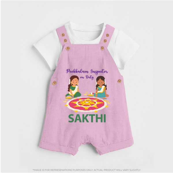 Pookalam Inspector On Duty Dungaree - BABY PINK - 0 - 5 Months Old (Chest 18")