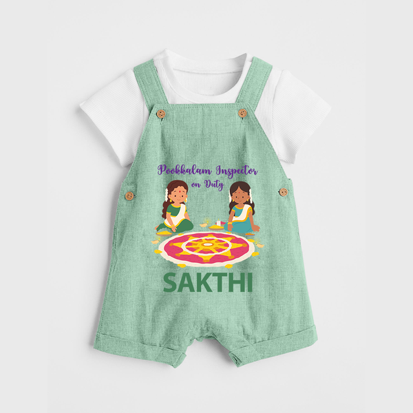 Pookalam Inspector On Duty Dungaree - MINT GREEN - 0 - 5 Months Old (Chest 18")