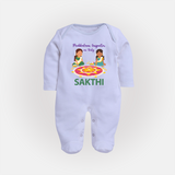 Pookalam Inspector On Duty Full Body Suit - BABY BLUE - New Born (Chest 7.5")