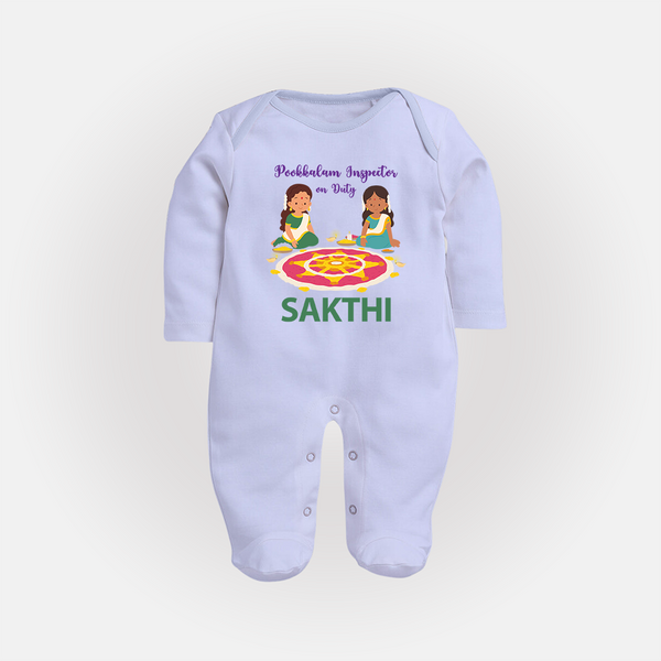 Pookalam Inspector On Duty Full Body Suit - BABY BLUE - New Born (Chest 7.5")
