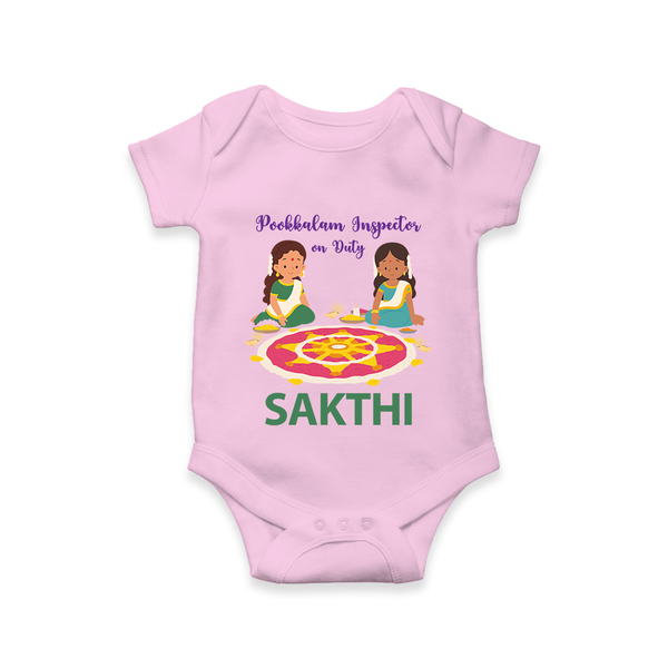 Pookalam Inspector On Duty Romper - BABY PINK - New Born (Chest 14")