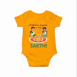 Pookalam Inspector On Duty Romper - CHROME YELLOW - New Born (Chest 14")
