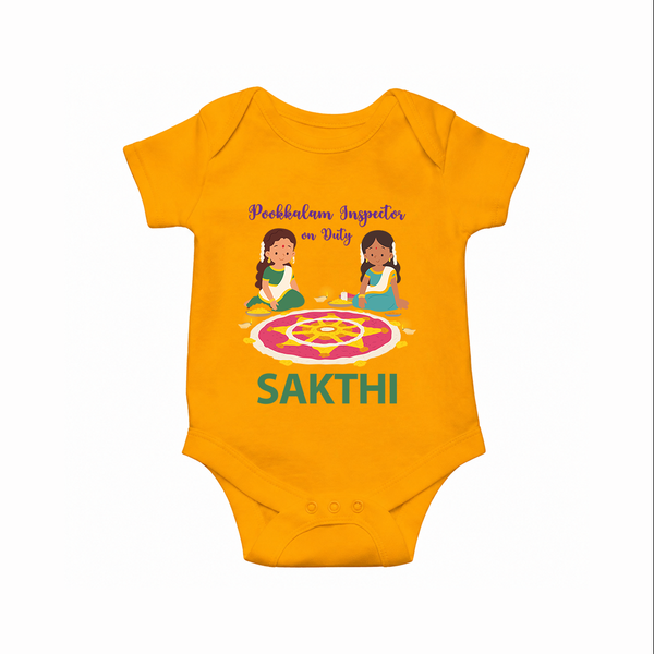 Pookalam Inspector On Duty Romper - CHROME YELLOW - New Born (Chest 14")