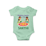 Pookalam Inspector On Duty Romper - MINT GREEN - New Born (Chest 14")