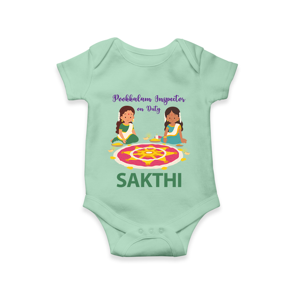 Pookalam Inspector On Duty Romper - MINT GREEN - New Born (Chest 14")