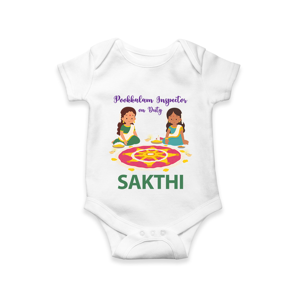 Pookalam Inspector On Duty Romper - WHITE - New Born (Chest 14")
