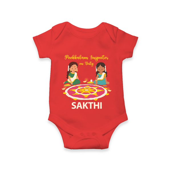Pookalam Inspector On Duty Romper - RED - New Born (Chest 14")