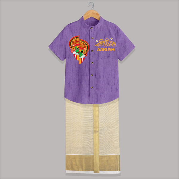 Kathakali Heritage Split Face Personalized Shirt and Dhoti