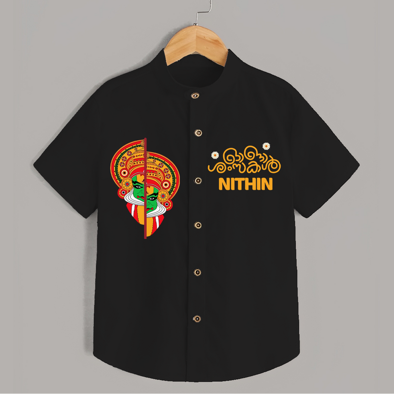Happy Onam Special Edition Shirt | Personalized Baby Shirt for Onam Celebrations - BLACK - 0 - 6 Months Old (Chest 23")
