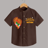 Happy Onam Special Edition Shirt | Personalized Baby Shirt for Onam Celebrations - CHOCOLATE BROWN - 0 - 6 Months Old (Chest 23")