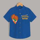 Happy Onam Special Edition Shirt | Personalized Baby Shirt for Onam Celebrations - COBALT BLUE - 0 - 6 Months Old (Chest 23")