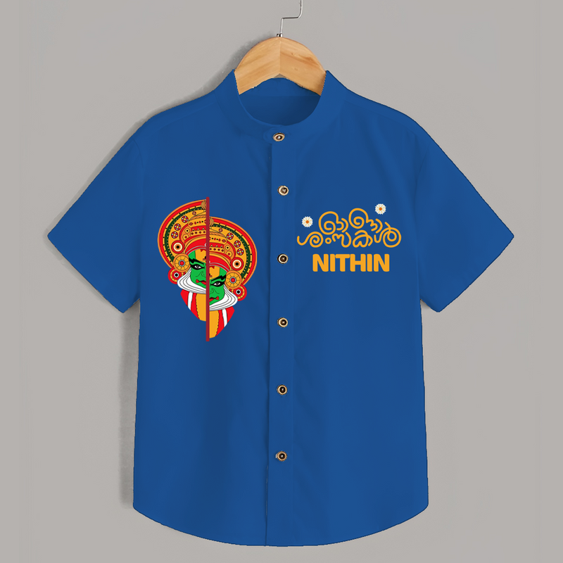 Happy Onam Special Edition Shirt | Personalized Baby Shirt for Onam Celebrations - COBALT BLUE - 0 - 6 Months Old (Chest 23")