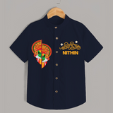 Happy Onam Special Edition Shirt | Personalized Baby Shirt for Onam Celebrations - NAVY BLUE - 0 - 6 Months Old (Chest 23")