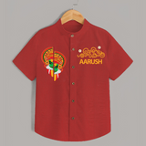 Kathakali Heritage Split Face Personalized Shirt - RED - 0 - 6 Months Old (Chest 23")