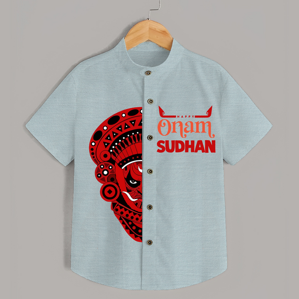  Happy Onam Kathakali Grandeur Personalized Shirt - ARCTIC BLUE - 0 - 6 Months Old (Chest 23")