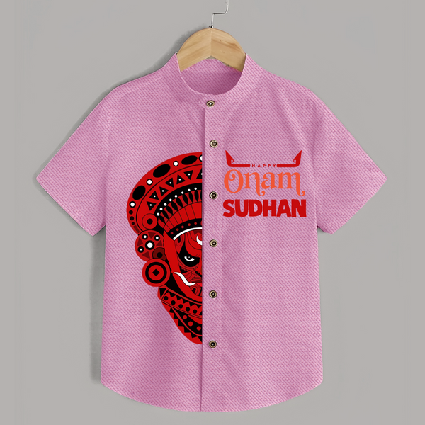  Happy Onam Kathakali Grandeur Personalized Shirt - BABY PINK - 0 - 6 Months Old (Chest 23")