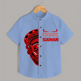  Happy Onam Kathakali Grandeur Personalized Shirt - SKY BLUE - 0 - 6 Months Old (Chest 23")