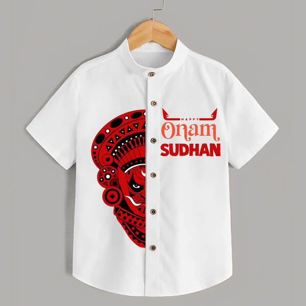  Happy Onam Kathakali Grandeur Personalized Shirt - WHITE - 0 - 6 Months Old (Chest 23")