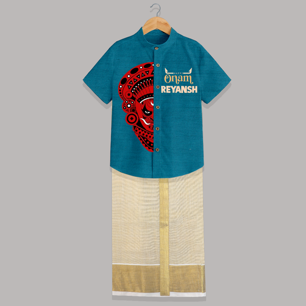 Happy Onam Kathakali Grandeur Personalized Shirt and Dhoti