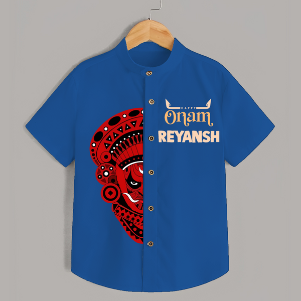  Happy Onam Kathakali Grandeur Personalized Shirt - COBALT BLUE - 0 - 6 Months Old (Chest 23")