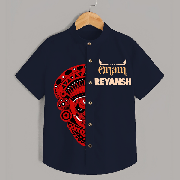  Happy Onam Kathakali Grandeur Personalized Shirt - NAVY BLUE - 0 - 6 Months Old (Chest 23")
