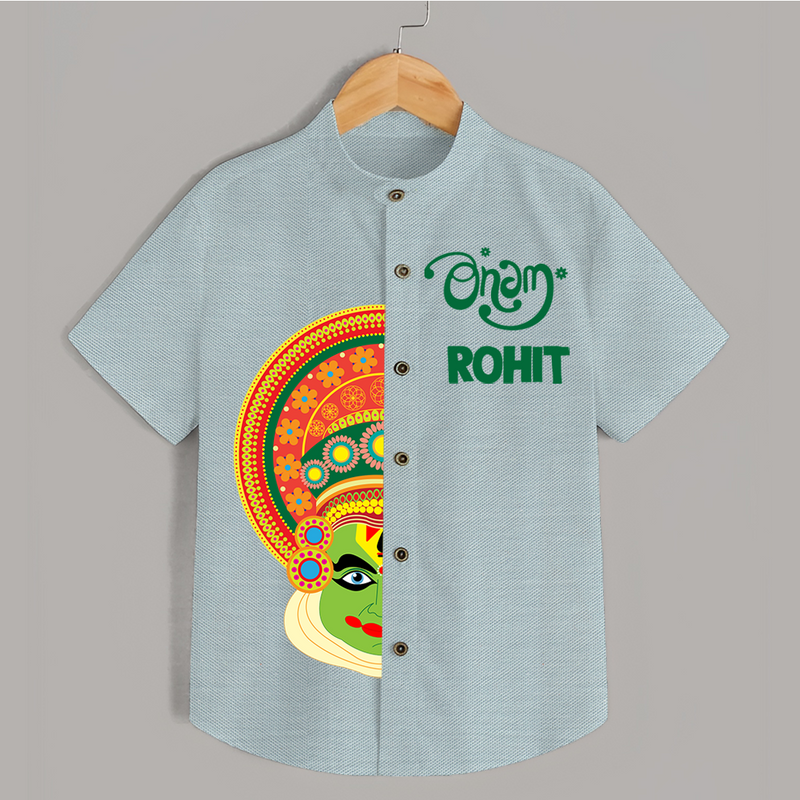 Happy Onam Personalized Special Edition Shirt | Custom Baby Shirt for Onam - ARCTIC BLUE - 0 - 6 Months Old (Chest 23")