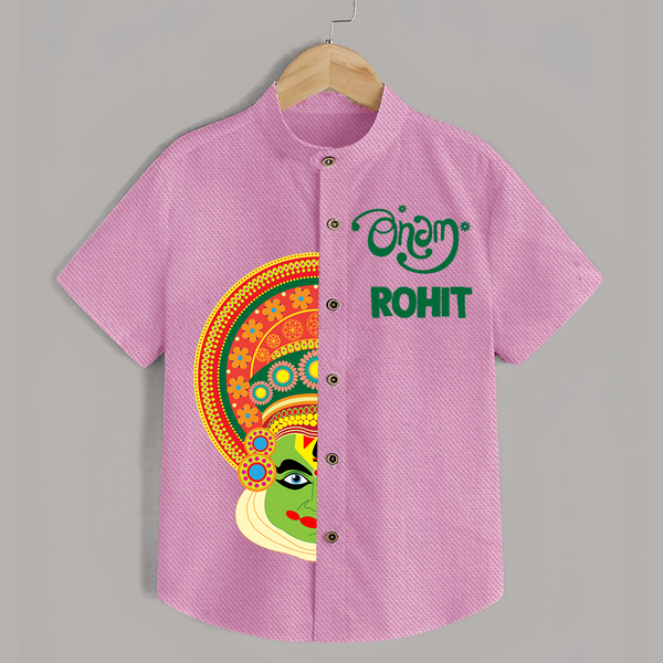 Happy Onam Personalized Special Edition Shirt | Custom Baby Shirt for Onam - BABY PINK - 0 - 6 Months Old (Chest 23")