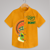 Happy Onam Personalized Special Edition Shirt | Custom Baby Shirt for Onam - CHROME YELLOW - 0 - 6 Months Old (Chest 23")