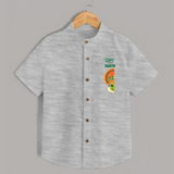  Onam Kathakali Peek Personalized Shirt - GREY - 0 - 6 Months Old (Chest 23")