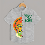 Happy Onam Personalized Special Edition Shirt | Custom Baby Shirt for Onam - GREY - 0 - 6 Months Old (Chest 23")