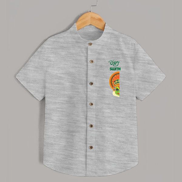  Onam Kathakali Peek Personalized Shirt - GREY - 0 - 6 Months Old (Chest 23")