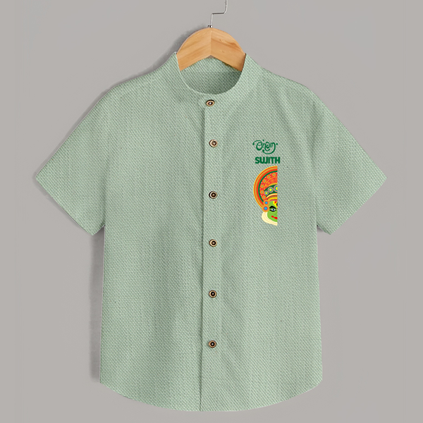  Onam Kathakali Peek Personalized Shirt - MINT GREEN - 0 - 6 Months Old (Chest 23")