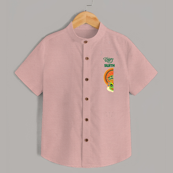  Onam Kathakali Peek Personalized Shirt - PEACH - 0 - 6 Months Old (Chest 23")