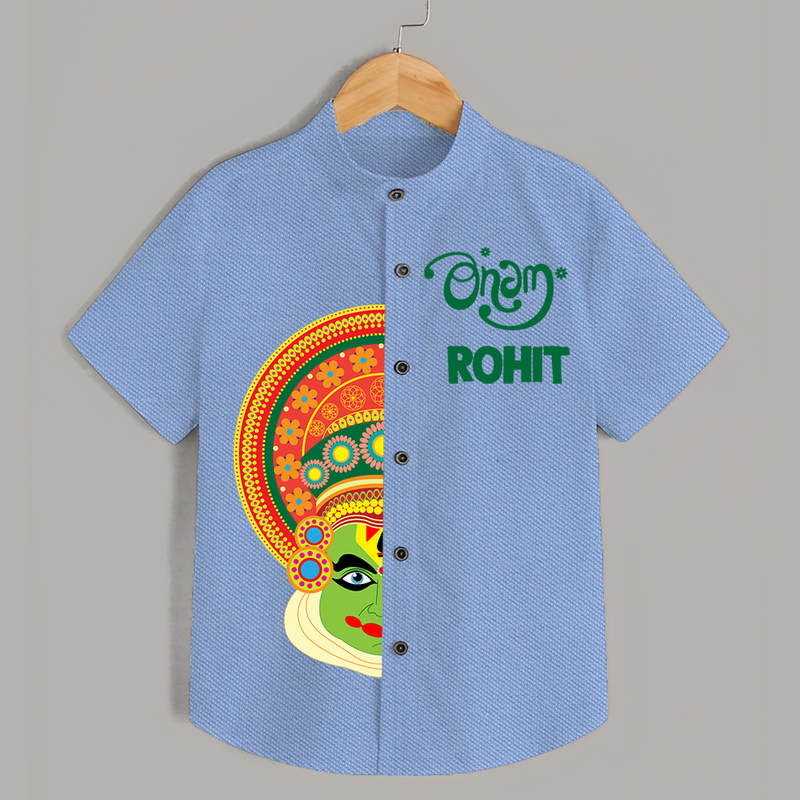 Happy Onam Personalized Special Edition Shirt | Custom Baby Shirt for Onam - SKY BLUE - 0 - 6 Months Old (Chest 23")