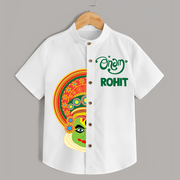 Happy Onam Personalized Special Edition Shirt | Custom Baby Shirt for Onam - WHITE - 0 - 6 Months Old (Chest 23")