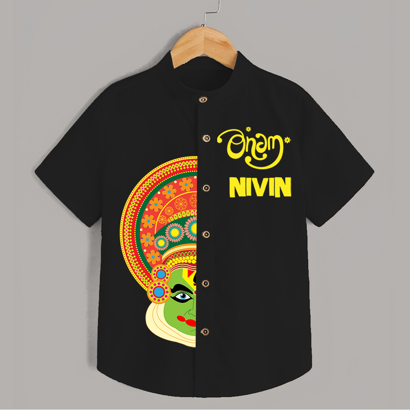 Happy Onam Personalized Special Edition Shirt | Custom Baby Shirt for Onam - BLACK - 0 - 6 Months Old (Chest 23")