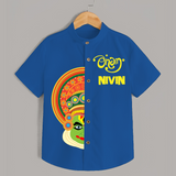 Happy Onam Personalized Special Edition Shirt | Custom Baby Shirt for Onam - COBALT BLUE - 0 - 6 Months Old (Chest 23")
