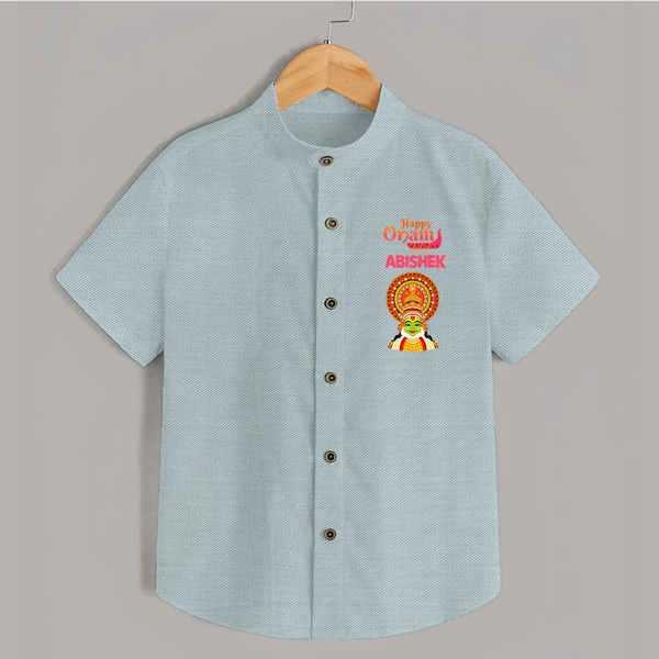 Happy Onam Mini Kathakali Personalized Shirt - ARCTIC BLUE - 0 - 6 Months Old (Chest 23")