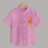 Happy Onam Mini Kathakali Personalized Shirt - BABY PINK - 0 - 6 Months Old (Chest 23")