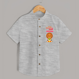 Happy Onam Mini Kathakali Personalized Shirt - GREY - 0 - 6 Months Old (Chest 23")