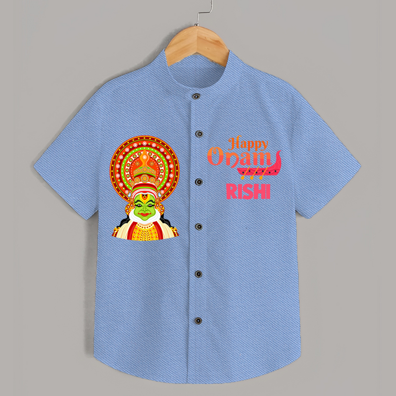 Happy Onam Celebration Shirt | Special Edition Personalized Baby Shirt - SKY BLUE - 0 - 6 Months Old (Chest 23")