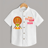 Happy Onam Celebration Shirt | Special Edition Personalized Baby Shirt - WHITE - 0 - 6 Months Old (Chest 23")