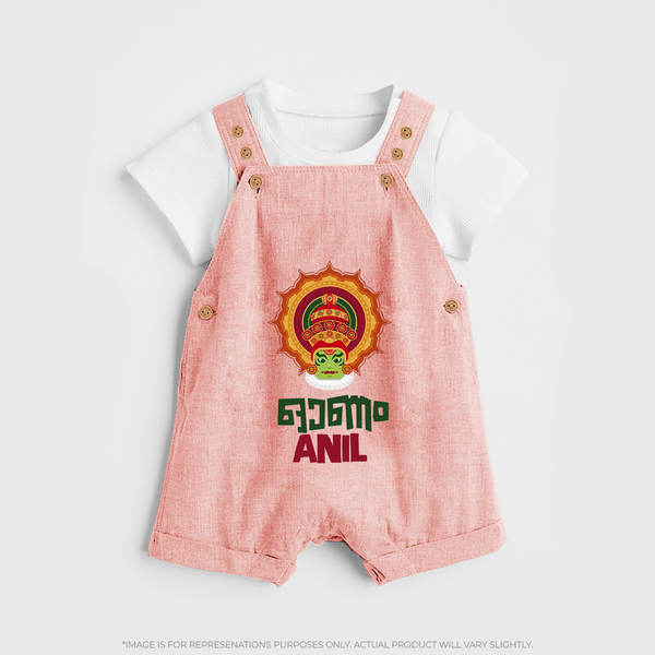 Kathakali Heritage Emblem Dungaree - PEACH - 0 - 5 Months Old (Chest 18")